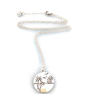 Collar con colgante de árbol de coco de estilo geométrico para mujer, chapado en plata y oro, diseño y personalización de joyas <span class=keywords><strong>originales</strong></span> - Product Image 3