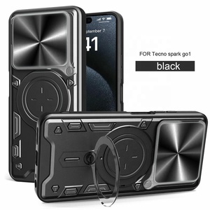 Para <span class=keywords><strong>Techno</strong></span> <span class=keywords><strong>Spark</strong></span> Go 1 Estuche resistente de grado militar Lente protectora Protege el soporte magnético Soporte de montaje para automóvil Estuche para teléfono Negro - Product Image 6
