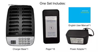 Système d'appel sans fil pour serveurs, modèle 911, 16 pagers, pour café, restaurant, hôpital, avec lumière LED bleue et vibration, étanche