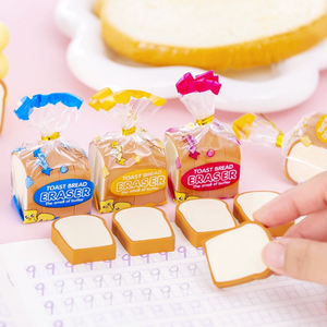 促销礼品可爱面包片形状橡皮擦仿真儿童食品橡皮擦文具套装学校用品 - Product Image 2
