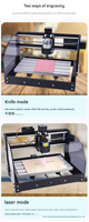 Mesin ukir CNC 2-in-1, penggilingan kayu & pemotongan ukiran UNTUK PCB PVC plastik akrilik logam