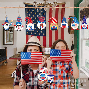 Mini American <b>Flag</b> Independence Day Pendant Tree Ornament Hanging Tag Paper Eco-Friendly Party Decoration Set - Product Image 1