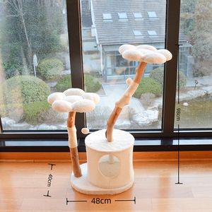 Árbol rascador para gatos de madera maciza, torre de escalada con cuerda de sisal, camas para gatos, diseño moderno, rama grande <span class=keywords><strong>real</strong></span>, lujo, moda, ecológico - Product Image 6