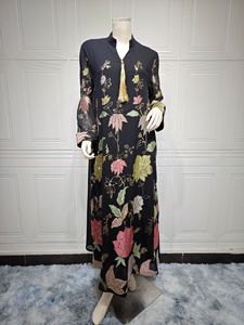 Set Kaftan Musulmano Multicolore con Paillettes Floreali 2025 per Donne Abbigliamento Islamico Tradizionale con Dettagli a Nappine - Product Image 6