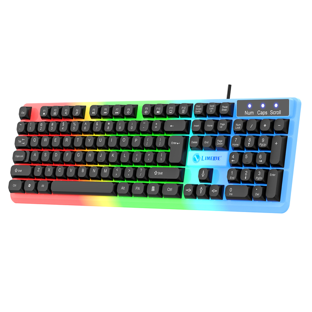 Wholesale LED Backlit 104Keys Full Size Ergonomics Wired Office PC Gaming Computer Keyboard Gamer Teclade