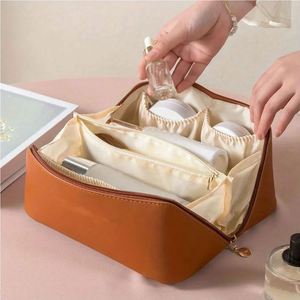 Luxury Female Classic Modern Cosmetic Bag Organizer PU Leather Zip Toiletry Kit Storage Pouch for Travel Makeup 1-3L Capacity - Product Image 5