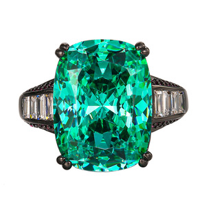 Nouvelle bague haut de gamme 2025 en cuivre plaqué or, imitation nid d'oiseau Chopala vert, pour femme, 12*16 - Product Image 5