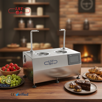 Machine à chocolat miniature de table LST, distributeur de chocolat chaud commercial double de 5,5 L avec des ingrédients tels que la farine et l'eau