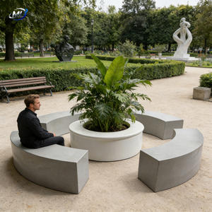 Circular Ring Seat Planter Outdoor Garden <b>Bench</b> Fiberglass Modern Gym Park Large Design - Product Image 6