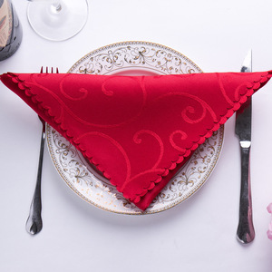 Großhandel Custom Logo Luxus Pink Polyester Servietten Handmade Classic Style Restaurant Tischdecke - Product Image 3