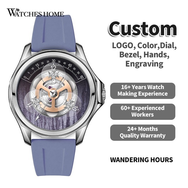 Starwheel Wandering Hour Watch Men Automatic Mechanical OEM Fully Customized own brand logo Personalized Wristwatch manufacturer