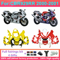 Nouveaux kits de carénages de moto ABS compatibles avec HONDA CBR929RR CBR929 CBR 929 RR 2000 2001 00 01, carénage complet en plastique
