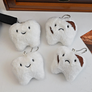 Portachiavi a Forma di Dente Peluche, Giocattolo Educativo sulla Salute Dentale, Ciondolo per Zaino Scolastico - Product Image 4