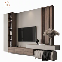 Ensemble de salon moderne de luxe XINGRUO LKD36, armoire sur mesure en bois de noyer avec grille
