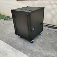 Kkmark 19 ''8u 10u 12u 14u 16u Rack de stockage roulant Amplificateur Amplificateur Road Shock Mount Road Ready Flight Cases avec portes à charnière latérale