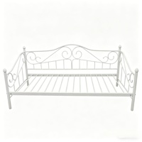 Zweibett-Metallrahmen Multifunktionales Plattformbett Sofa-Matratzenunterlage mit Deluxe-Kopfteil für Schlafzimmer und Apartment