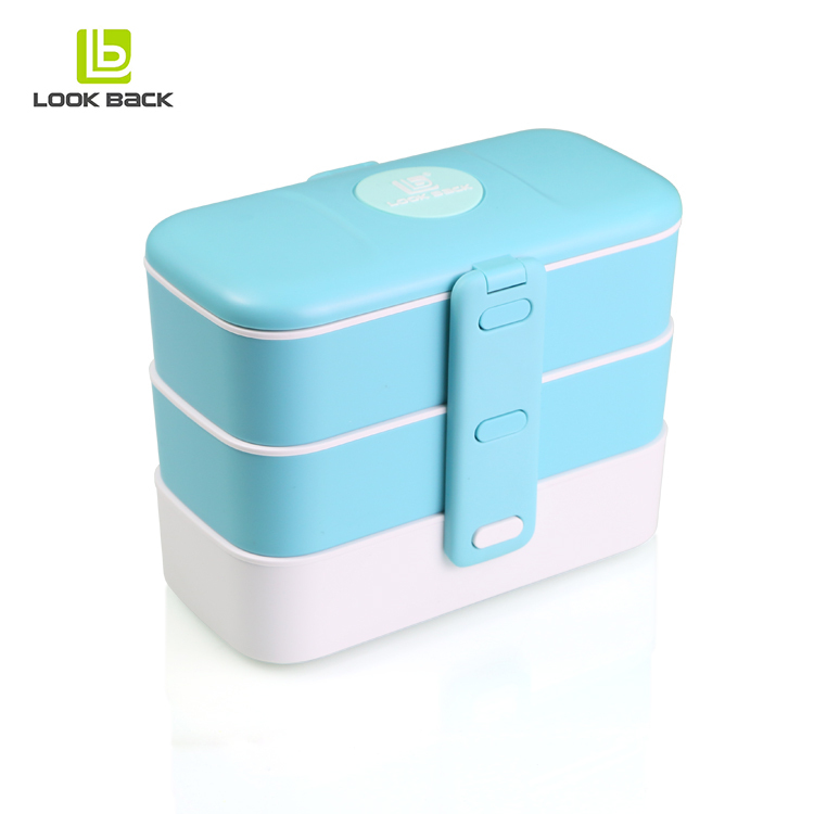 Luxe Sushi Récipient Vert Enfants Empilable En Plastique Micro-ondable Pp Carré Boîte À Bento