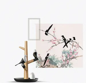 Veilleuse d'ambiance branche en bois massif magnétique charge USB créative induction du corps humain cadeau saint-valentin lampe de table - Product Image 1