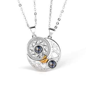 Lingue 100 che ti amo collane con ciondolo foto personalizzate collana di coppia con proiezione magnetica del sole della <span class=keywords><strong>luna</strong></span> - Product Image 2