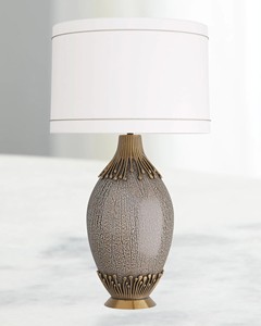Dark Green Ceramic Table <b>Lamp</b> with Leaf Embossing, Crystal Base, Nature - Inspired Decor for Bedrooms - Product Image 3