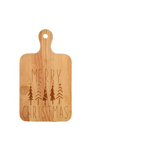 Plateau de Noël en bois avec poignées, double face, pour servir le fromage, usage hôtelier et festif, couleur bois naturel - Product Image 5