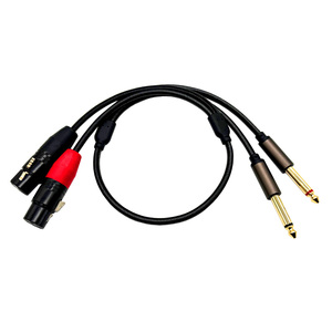 XLR 母头转 <span class=keywords><strong>1</strong></span>/<span class=keywords><strong>4</strong></span> 英寸 TS 电缆 2 XLR 母头转 2 X 6.35 毫米四分之一英寸 TS 单声道 Y 型分线器音频连接麦克风电缆扬声器 - Product Image 3