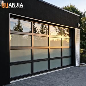 Porte de <span class=keywords><strong>garage</strong></span> automatique en aluminium à enroulement, design en verre plein, résistante aux ouragans - Product Image 1