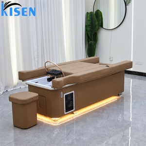 Kisen Hair Wash Shampoo Chair Pedicure Spa Table Head Foot <b>Bath</b> Bed Electric Lifting Unit with Led <b>Light</b> for Luxury Salon - Product Image 4
