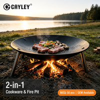 Barbecue portable CAYLEY pour le camping en plein air, foyer à bois pour la cuisson en extérieur