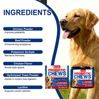 Friandises à Mâcher Probiotiques pour Chiens, Approvisionnement Direct Usine, 200g, Absorption Rapide, Soutien Sûr à la Santé Digestive, Renforce l'Immunité, Complément Alimentaire pour Animaux de Compagnie