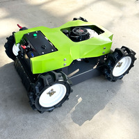 Tondeuse à gazon robotisée 4 roues motrices certifiée CE |   2000W 4 temps (essence/électrique) |   Autonome et télécommandé |   Éjection arrière à rotation nulle