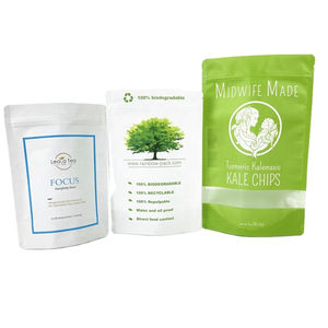 पर्यावरण के अनुकूल 3 पक्ष गर्मी सील क्राफ्ट पेपर बैग पुनरावृत्ति काले लोगो मुद्रित छोटे 5 ग्राम कागज पाउच - Product Image 3