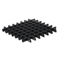Grille décorative suspendue carrée en aluminium, moderne, ignifuge, insonorisante, acoustique, à grain de bois, étanche, pour centre commercial et café