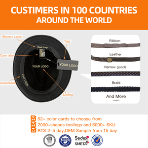 Linglong personnalisé Manhattan structuré Gangster <span class=keywords><strong>Chapeau</strong></span> Homme. 100% laine australienne à bord court feutre Fedora <span class=keywords><strong>Trilby</strong></span> chapeaux pour hommes - Product Image 5