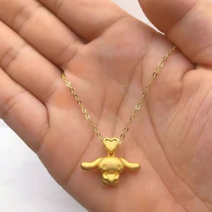 Sanrio Cinnamon Dog Pendant Necklace Gold Cartoon Animal Zodiac Women's Clavicle Chain Everyday Wear - Product Image 4