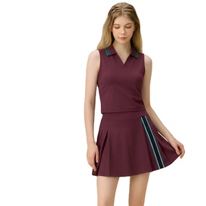 Kledingset met custom logo: dames poloshirt, rok, tennisjurk, ingebouwde shorts, zacht, ademend, geschikt voor pickleball en golf. - Product Image 5