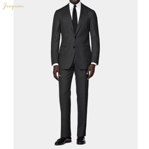 Traje de Hombre a Medida de la Serie Drago en Mezcla de Lana con Diseño Houndstooth - Traje de Lujo de 2 Piezas, Corte Entallado, para Negocios, Bodas y Eventos Formales - Product Image 2