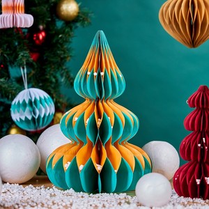 Benutzer definierte Weihnachts baums chmuck Zwei getönte Wabenpapier-Weihnachts verzierungen - Product Image 2
