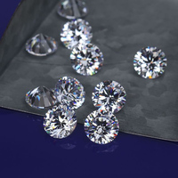 Certificat GRA Vente en gros Pierres de Moissanite créées en laboratoire, 1 carat, non montées, 6,5 mm, clarté VVS1, excellente taille, finition polie, jeu de couleurs/effet de feu