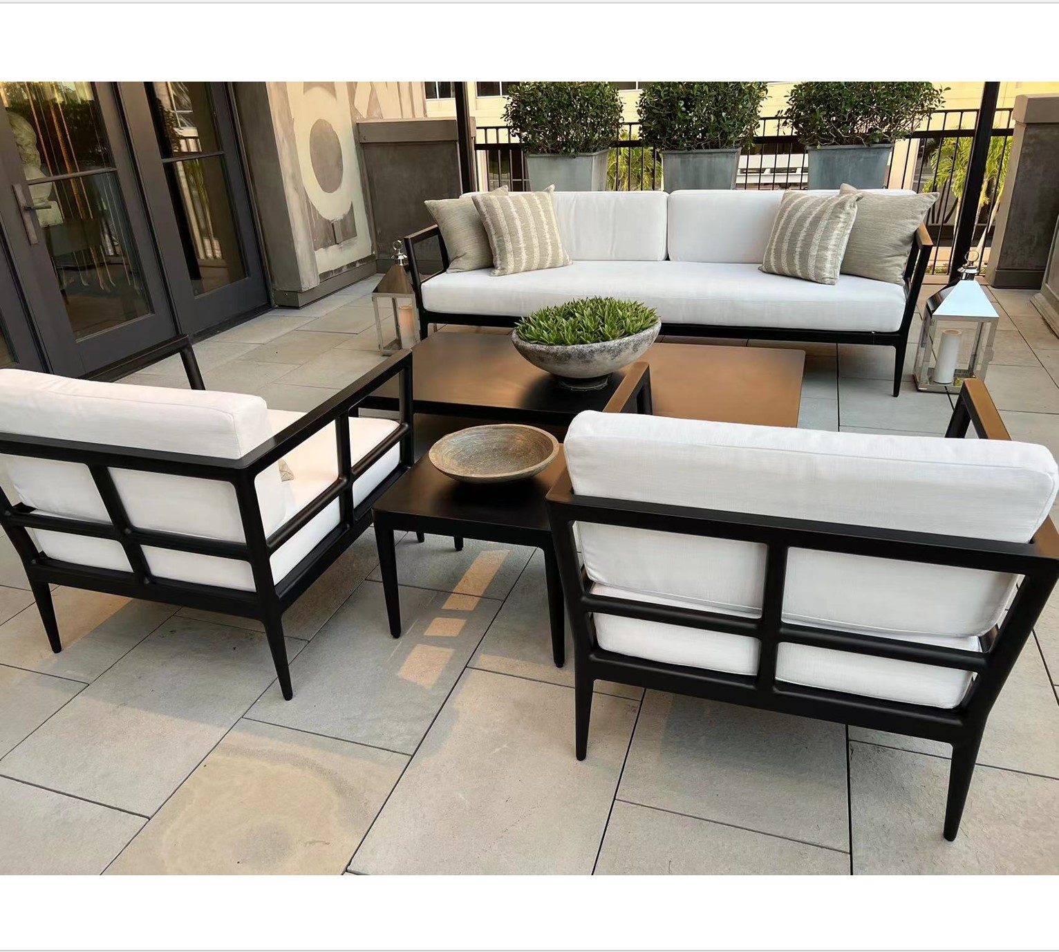 Outdoor Sectional Funiture Patio Luxury Single Modern aluminum garden set sofas