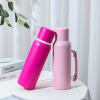 Botol air Kemah, termos olahraga berkemah kapasitas besar 1L dinding ganda, botol air Stainless Steel Yerba Mate, cangkir termos