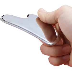 Outil facial Gua Sha, outil de massage GuaSha en acier inoxydable, tableau de Gua Sha universel en métal argenté <span class=keywords><strong>pour</strong></span> l'<span class=keywords><strong>acupuncture</strong></span> SPA - Product Image 4