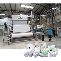 Ligne de production de machines à fabriquer du papier toilette semi-automatiques, machines à papier toilette