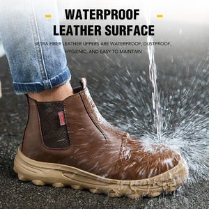 2025 защитная обувь для мужчин и женщин со стальным носком, зимние водонепроницаемые ботинки EVA, защита от разбивания с меховым верхом, холщовая замша - Product Image 6