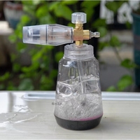 NBT 1L Bouteille en plastique transparent Canon à mousse Outils de lavage de voiture Lance à mousse de neige Pistolet à mousse transparent pour l'entretien de l'automobile