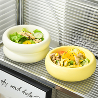 Bol de service multifonctionnel en porcelaine de style coréen pour le chou et la salade de fruits Assiettes en céramique pour le restaurant