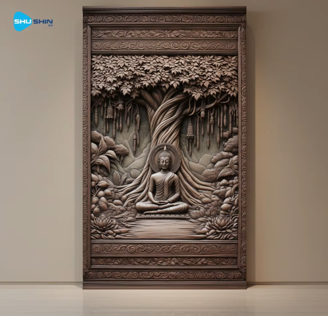 Customizable Hand-cast Bronze Relief Buddha Statues for the Wall, Suitable for Religious Churches.