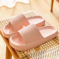Claquettes d'été à talon épais pour femmes, en EVA souple, pour intérieur et extérieur, chaussures de maison pour hommes et femmes, claquettes de salle de bain tendance à plateforme