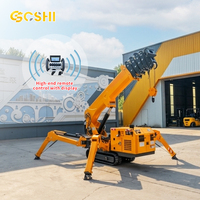 Mini-grue araignée de 3 tonnes, flèche télescopique hydraulique, chenilles, CE EPA Euro 5, télécommande pour la construction