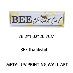 Abeille décoration de maison Plaque murale en métal grand signe en métal Plaque murale décoration d'art - Product Image 3
